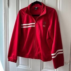 BDG Urban Outfitters Track Jacket Womens Small Red Activewear Daisy Sporty